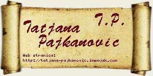 Tatjana Pajkanović vizit kartica